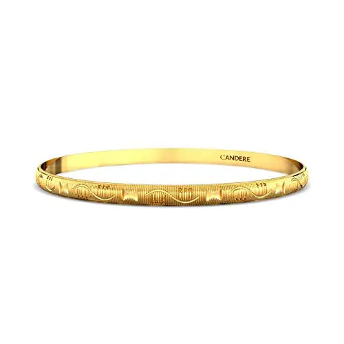 CANDERE - A KALYAN JEWELLERS COMPANY Contemporary Collection 22k Yellow Gold Dimple Bangle for Women 