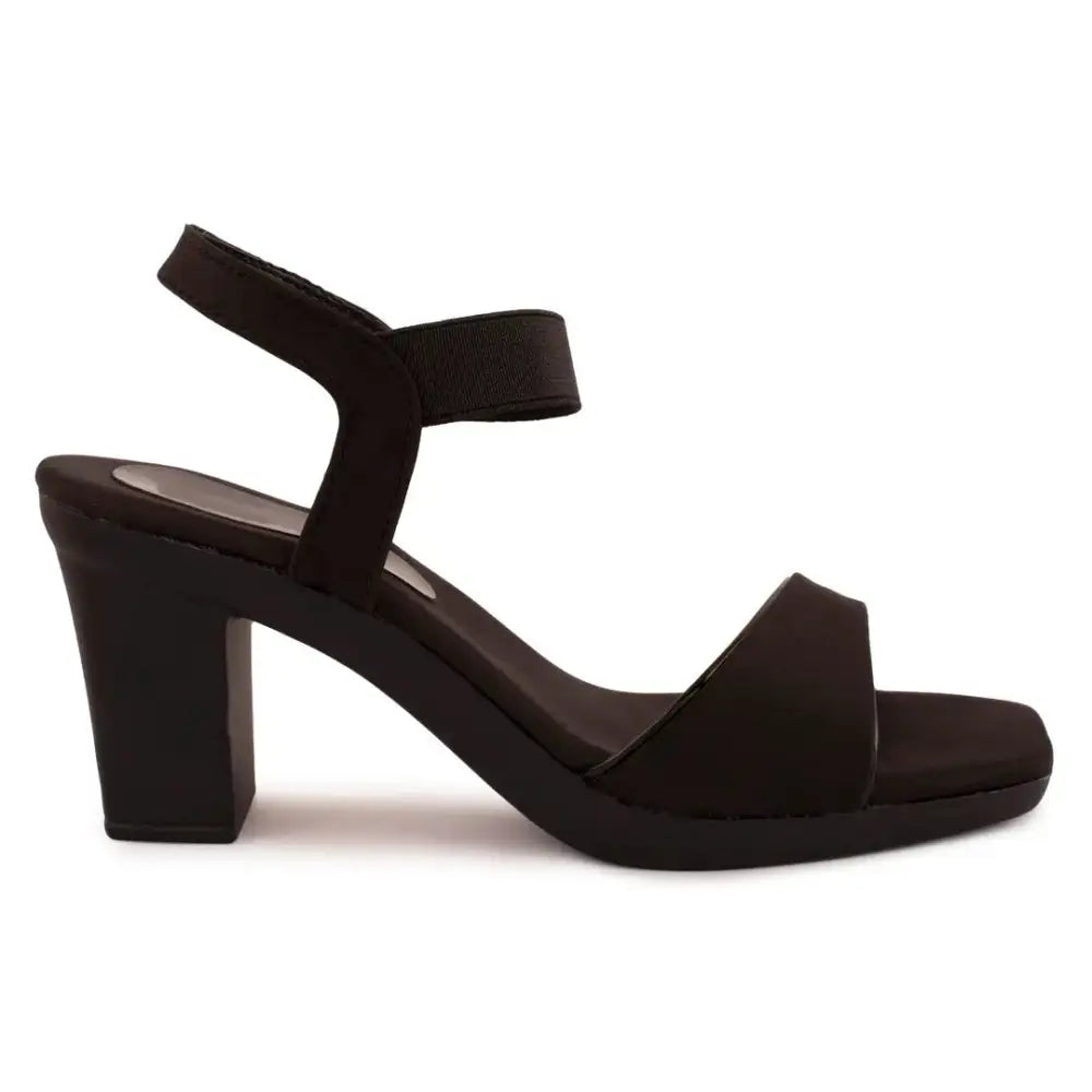 CARRITO Black Stylish Heels Sandals for Women 