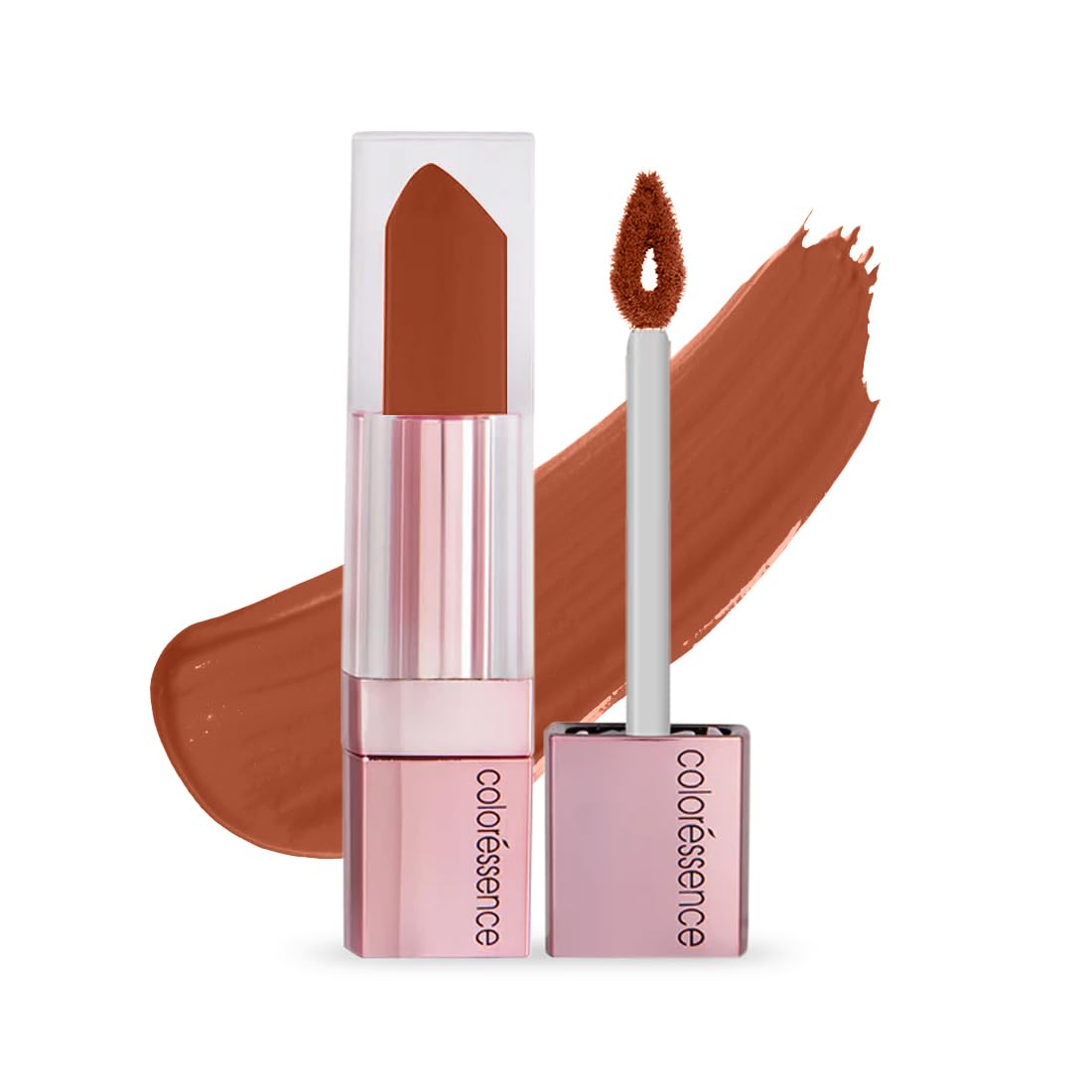 COLORESSENCE ROSEATE Transfer Proof Matte Liquid Lip Color | Bold Lipstick |Waterproof & Long Lasting liquid Lipstick |Stays For 12 Hours |Lightweight |Hydrating |Rose Oil Infused (Rusty-Fig) 