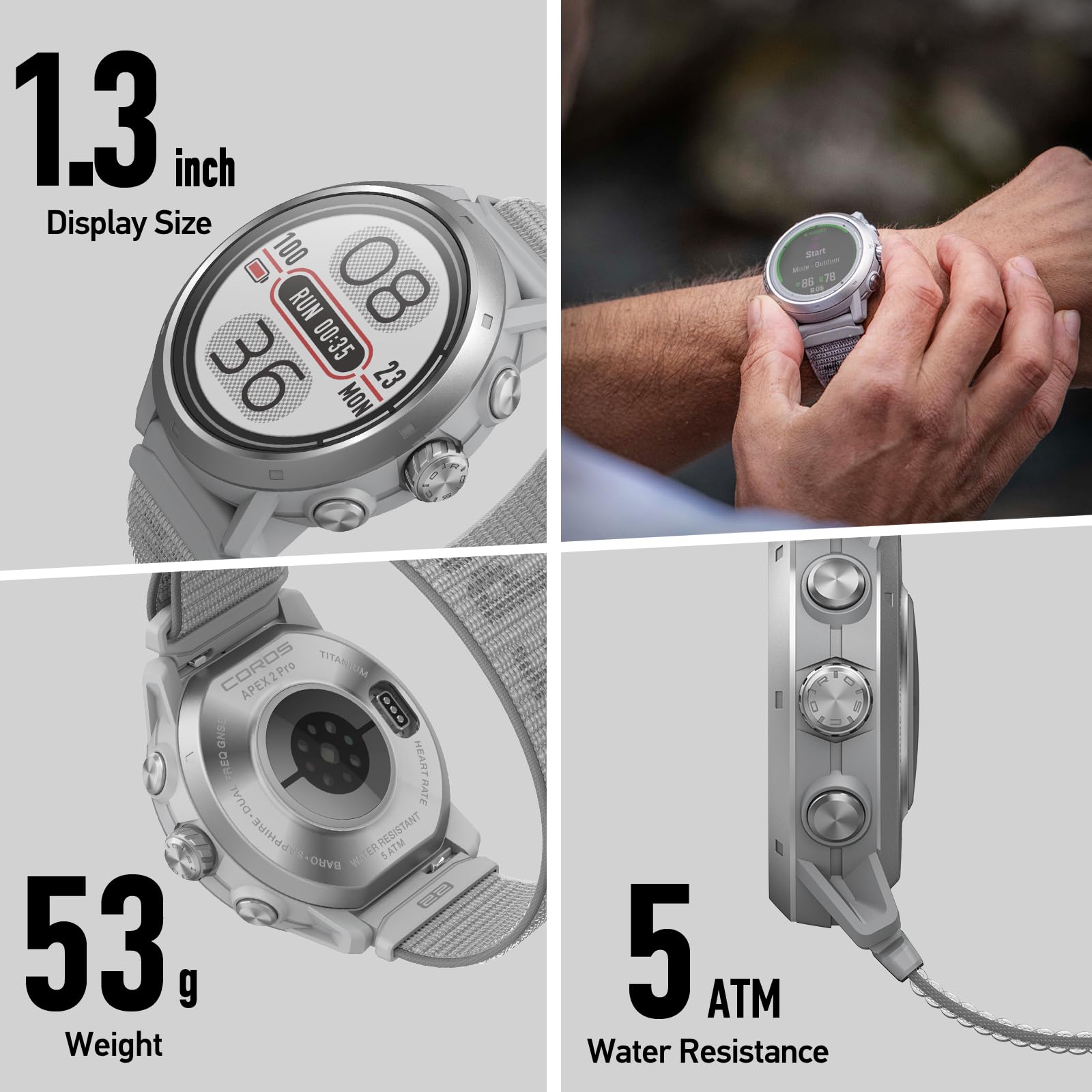 COROS APEX 2 Pro GPS Outdoor Watch, 1.2" Sapphire Screen, 21 Days/40 Hours Battery Life, Offline Maps, Heart Rate Monitor, Music, Triathlon, Multisport, Training Plan and Workout-Black SaumyasStore