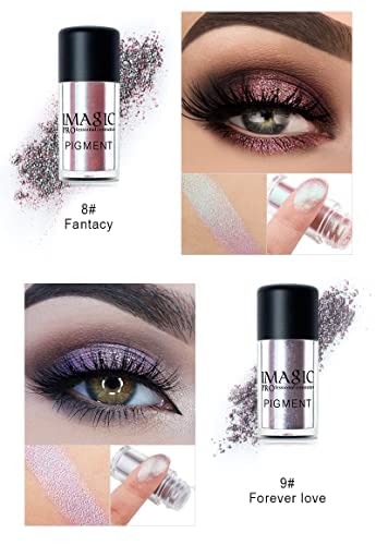 COSLUXE IMAGIC Professional Glitter Eyeshadow Metallic Loose Powder Pigment (P9, Forever Love) Semi-Matte Finish 2g 