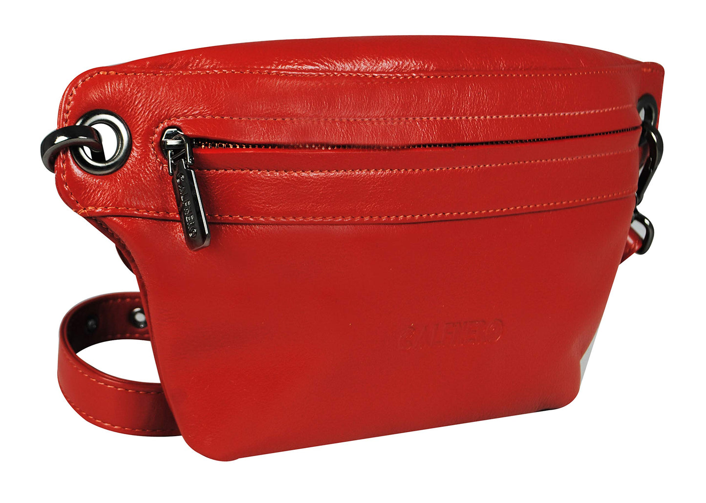 Calfnero Genuine Leather Waist Bag (Orange) 