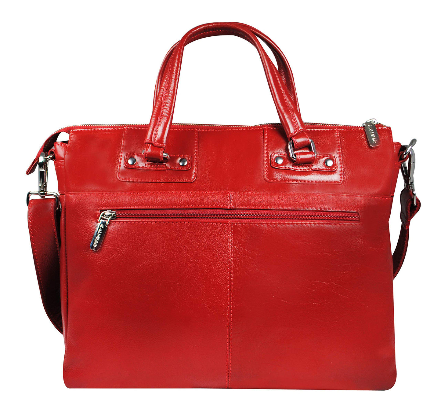 Calfnero Leather 37 cms Red Messenger Bag (S-402388-Red) 