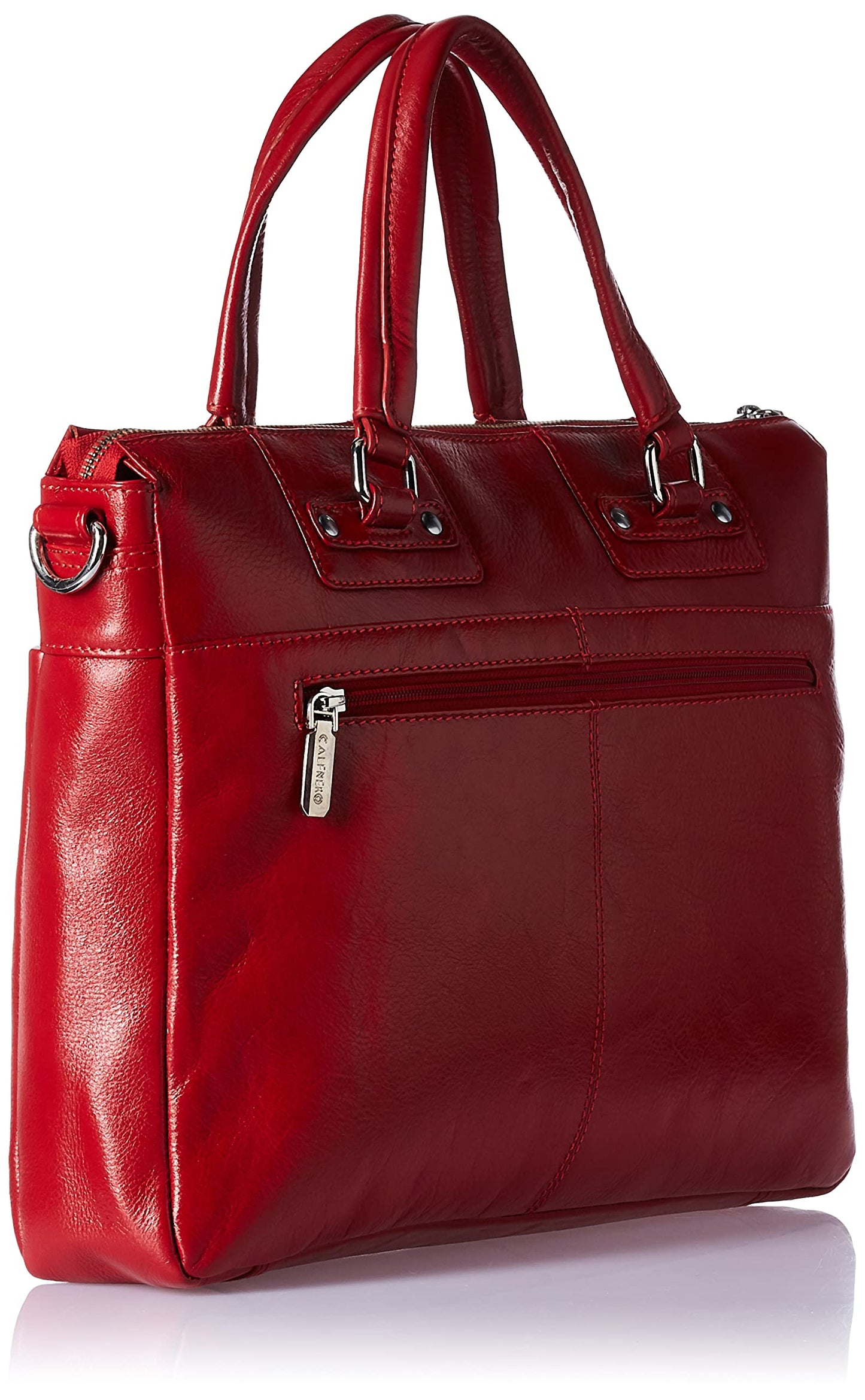 Calfnero Leather 37 cms Red Messenger Bag (S-402388-Red) 