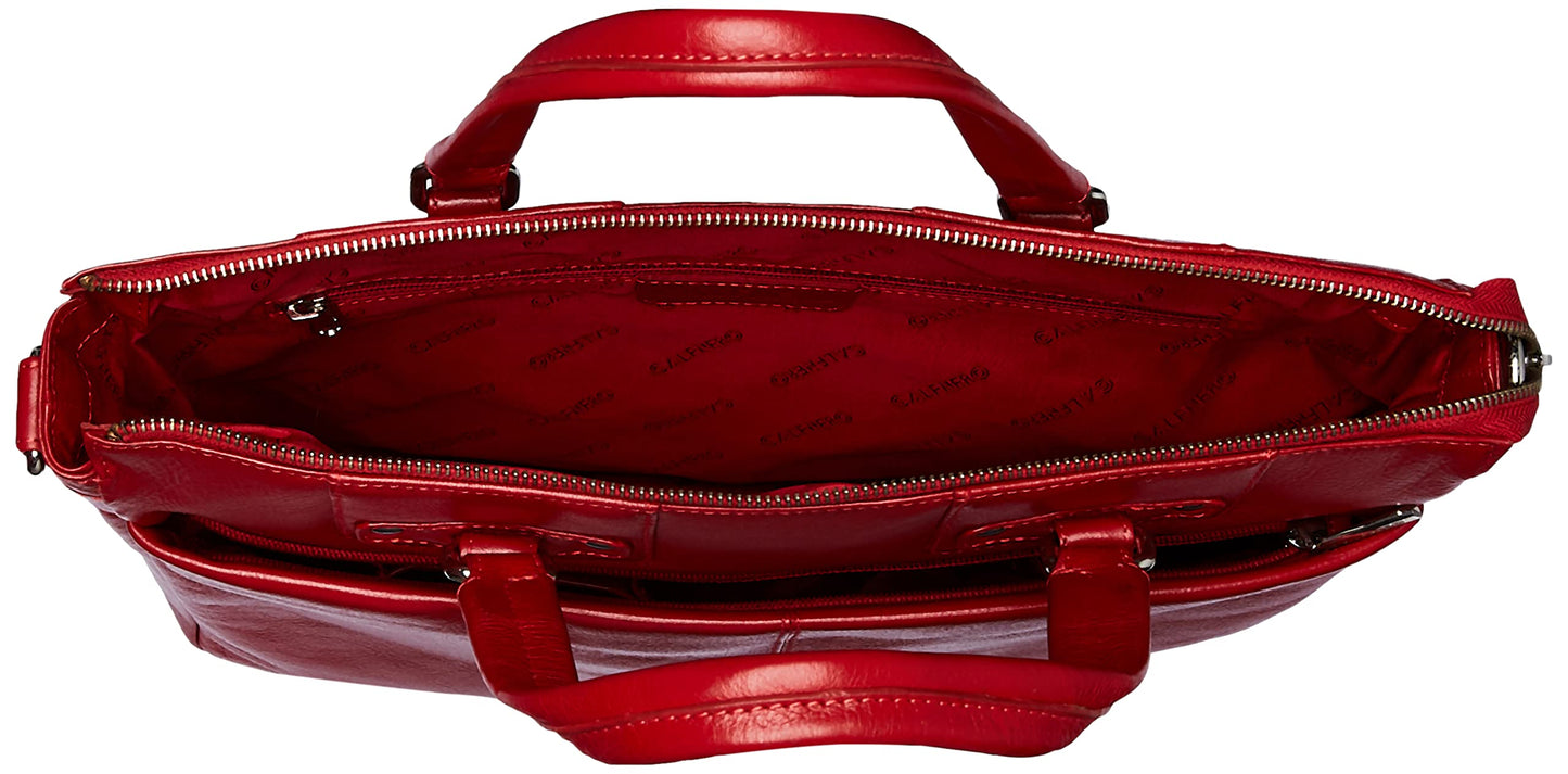 Calfnero Leather 37 cms Red Messenger Bag (S-402388-Red) 