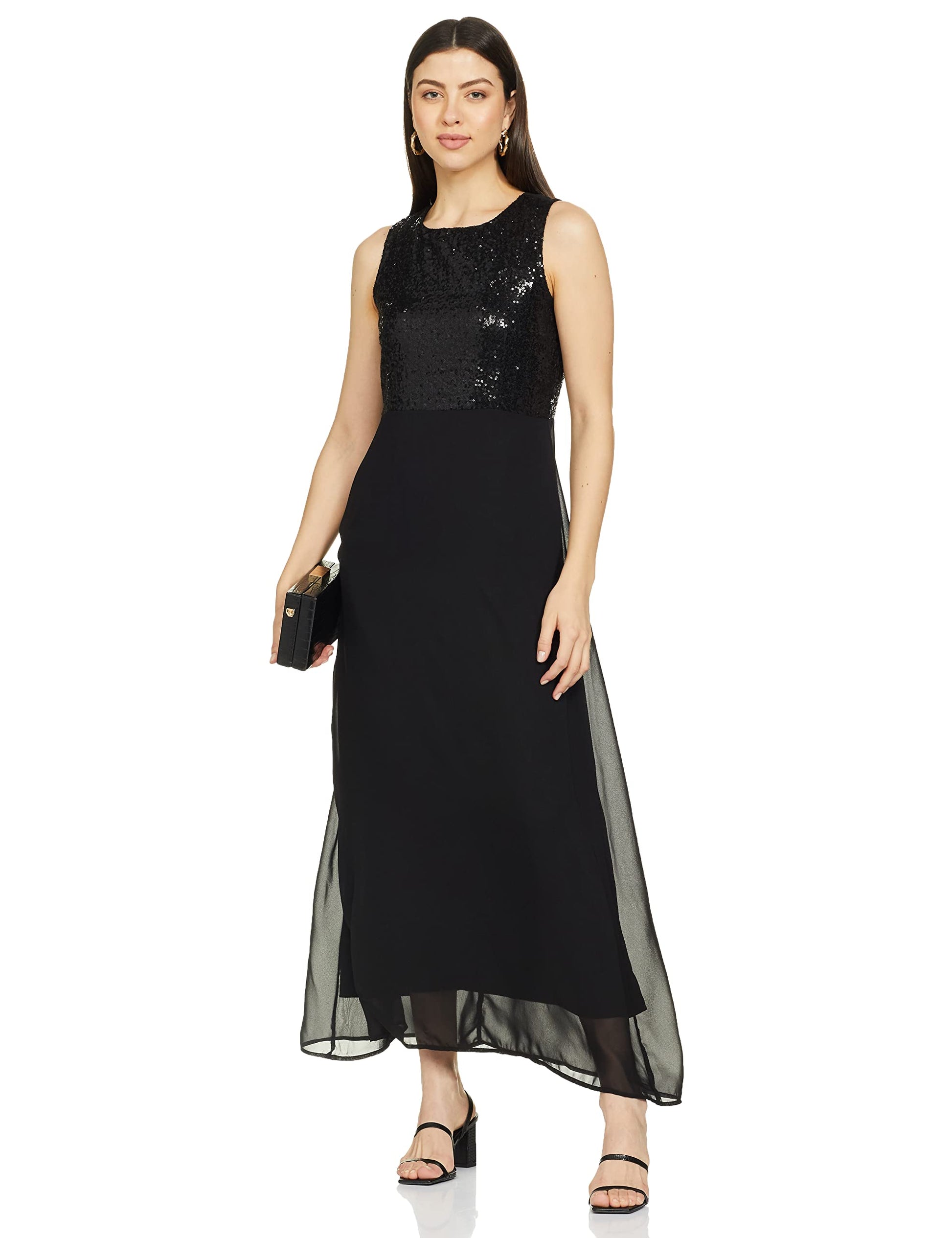 Carlton London Women's Standard Length Casual Dress (Black) 