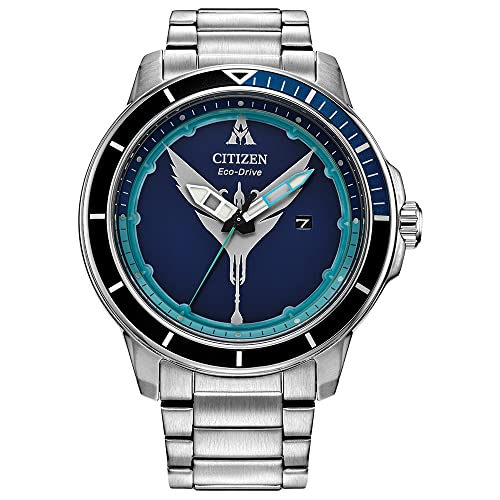 Citizen Eco-Drive AVATAR Wave Watch in Stainless Steel, 3-Hand Date, Luminous, 46mm (Model: AW1708-57W) 