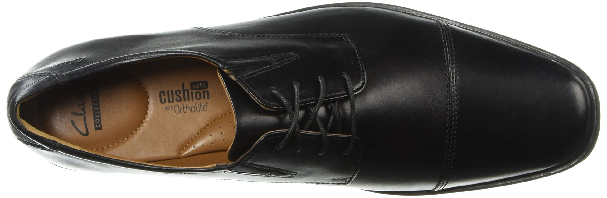 Clarks Men's Tilden Cap Black Leather Formal Shoes - 9 UK 
