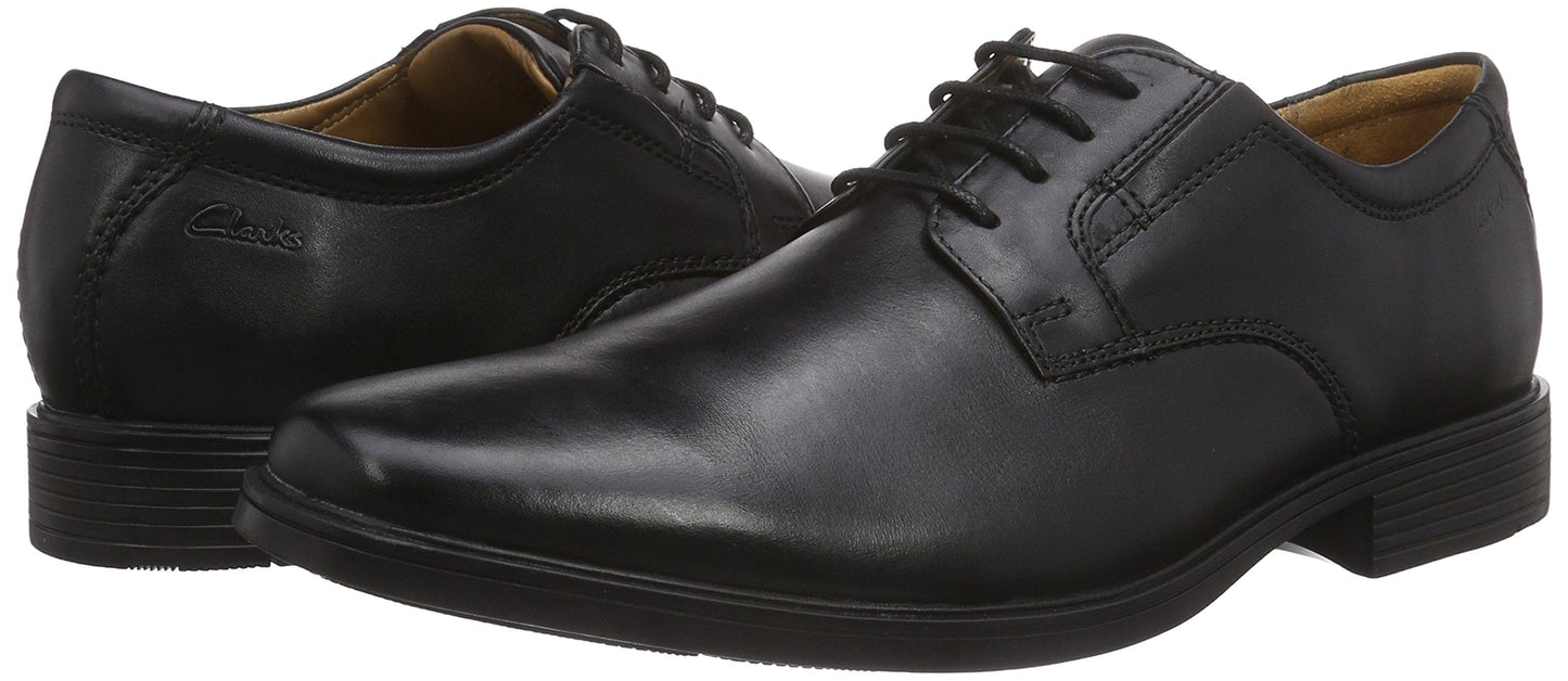 Clarks Men's Tilden Plain Black Leather Formal Shoes 