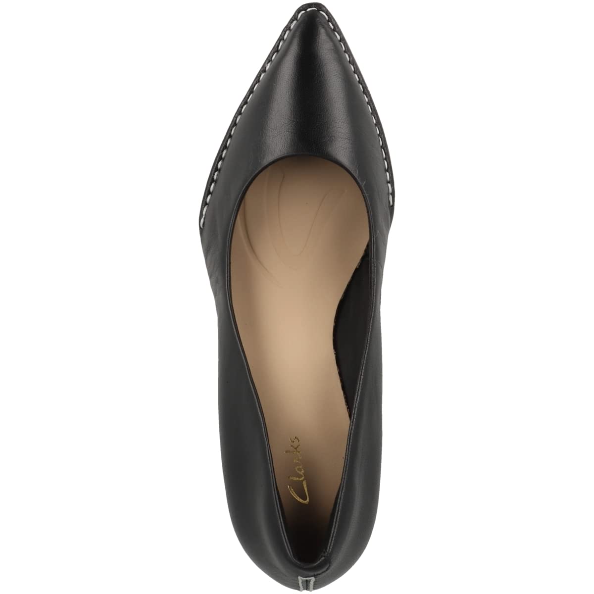 Clarks Women's Black Leather Court Shoes 