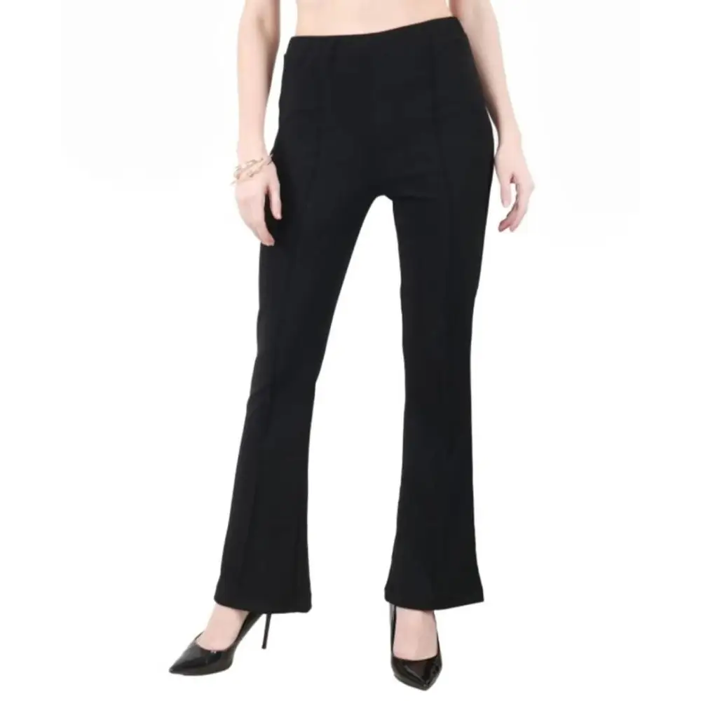 Classic Cotton Blend Solid Trousers for Women 