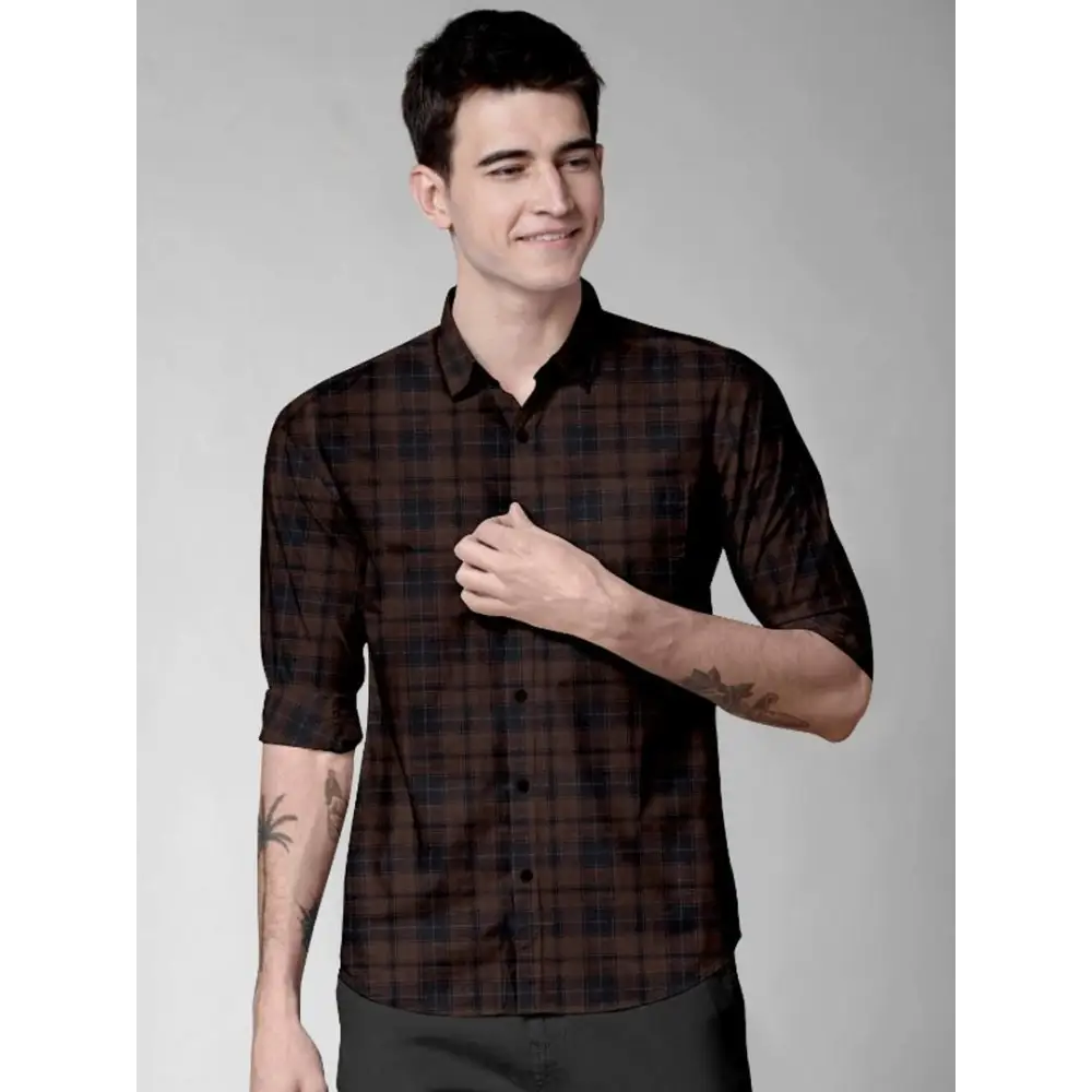 Classic Cotton Checked Casual Shirts for Men 