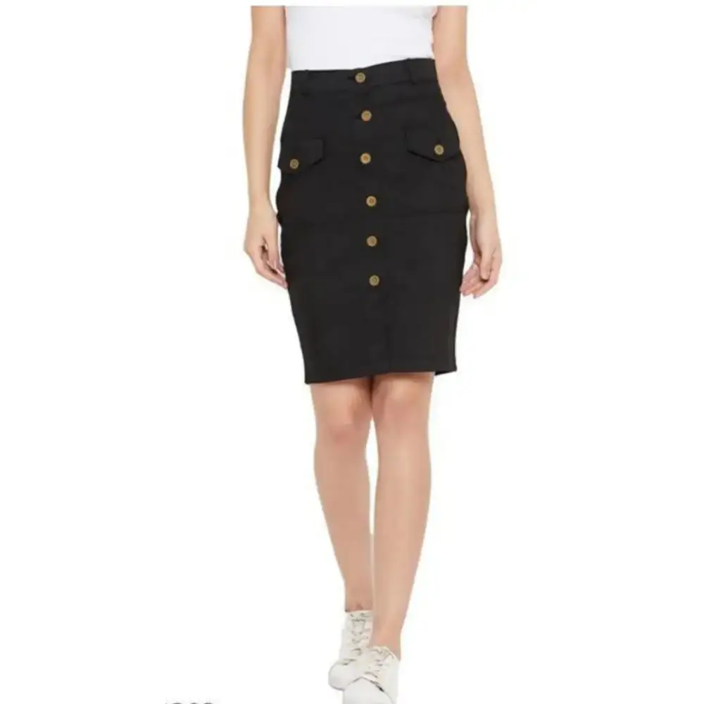 Classic Denim Solid Skirts for Women 
