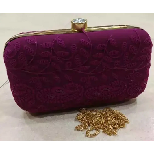 Classy Fabric Embroidered Clutches for Women 