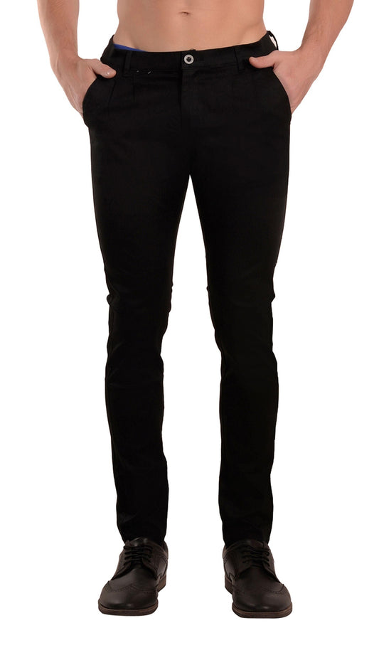 Cotton Solid Slim Fit Casual Trouser 