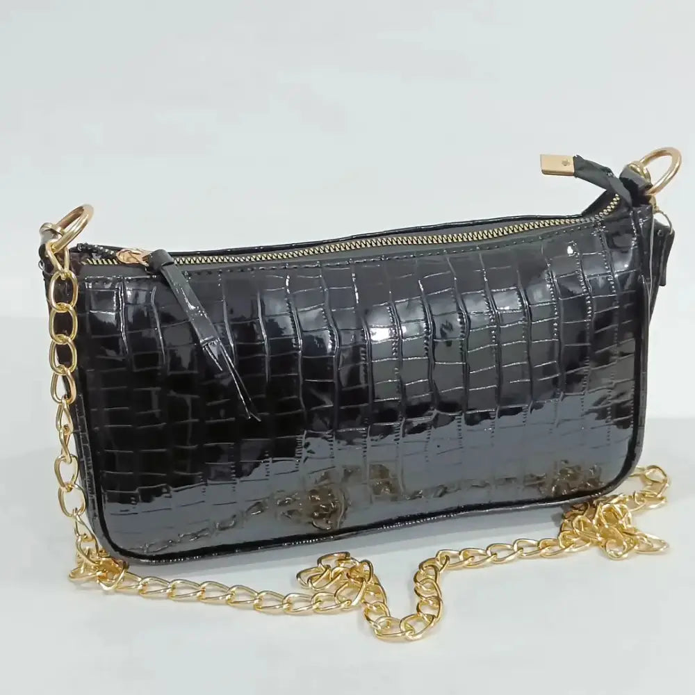 Croc Textured Baguette Bag 