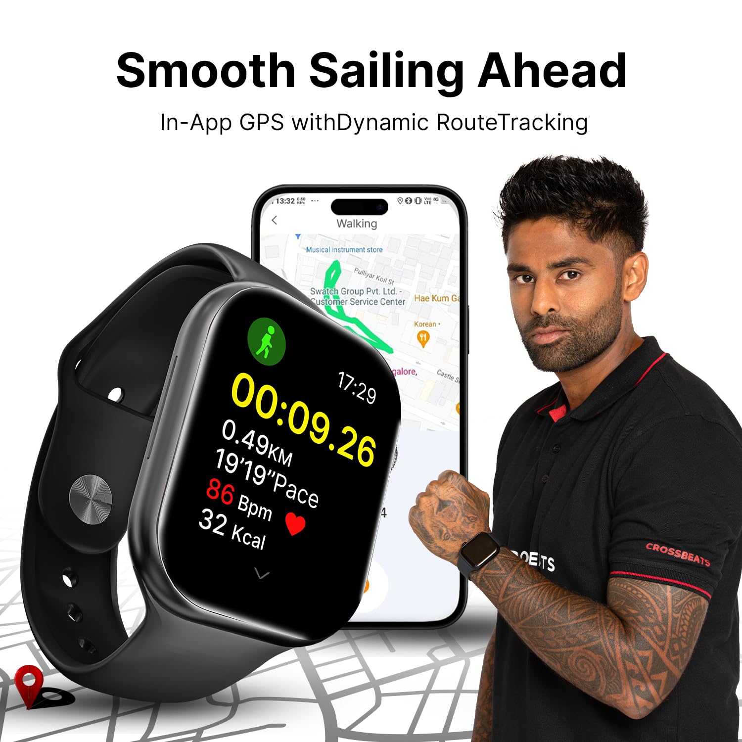 CrossBeats Nexus 2.01 Super AMOLED Display Smart Watch with ChatGPT Powered Dynamic Island 5.3