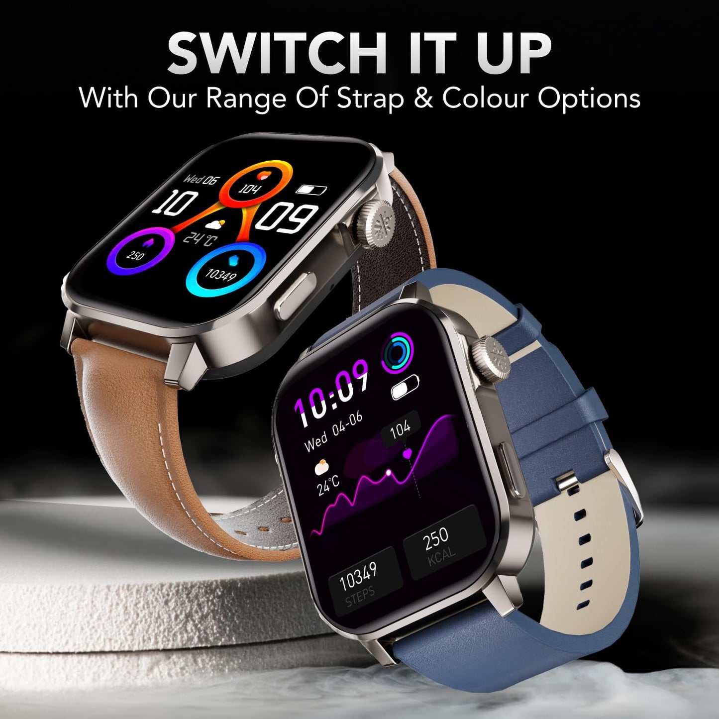 Cultsport Newly Launched Ace X Luxe Smartwatch, (Blue Leather) 