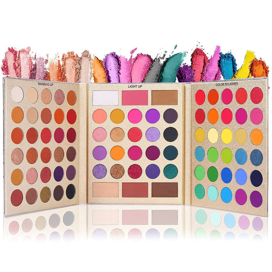 D.B.Z.® Pretty All Set Eyeshadow Palette Set Pro 86 Colors Makeup Kit Matte Shimmer Eye Shadow Highlighters Contour Blush Powder All In One Makeup Pallet 