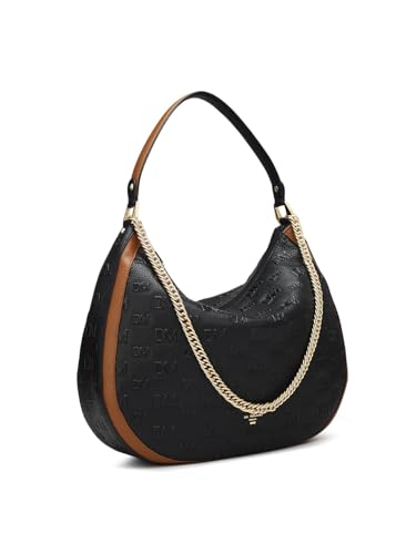 Da Milano Genuine Leather Black Hobo Bag (00317OL) (Medium) 