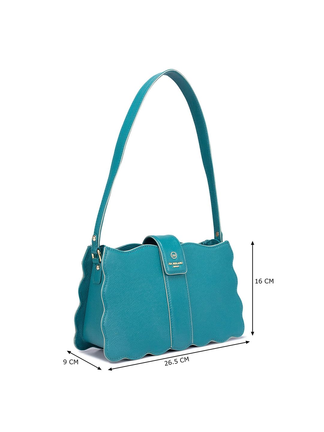 Da Milano Genuine Leather Blue Ladies Bag 