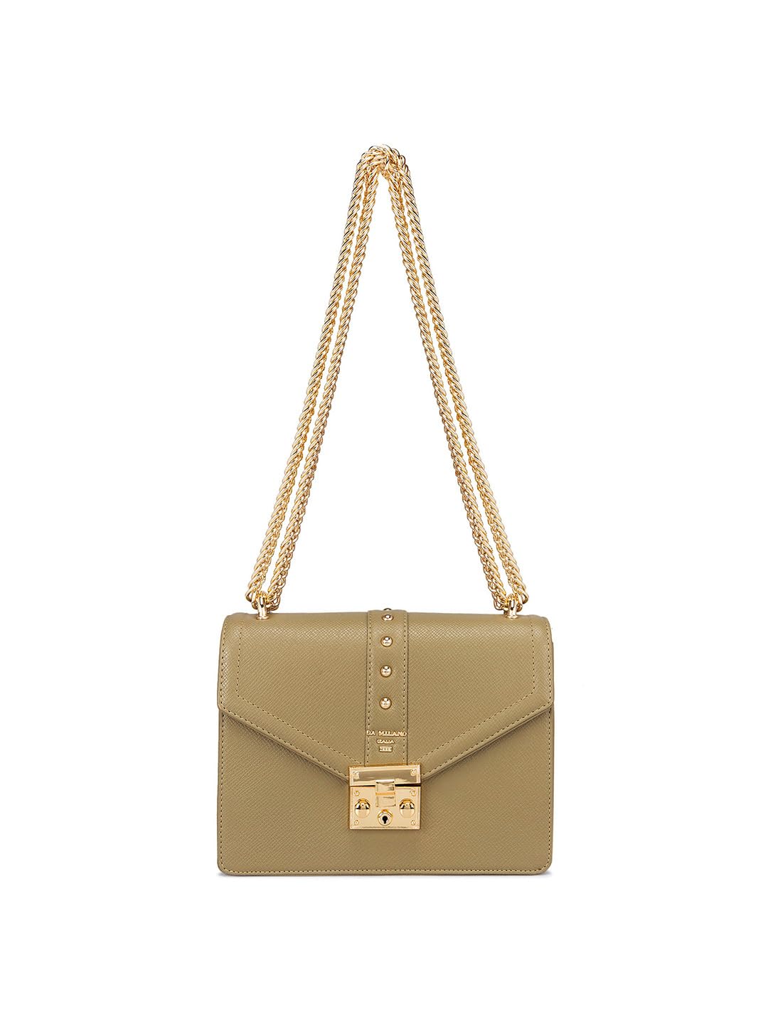 Da Milano Genuine Leather Green Ladies Bag 