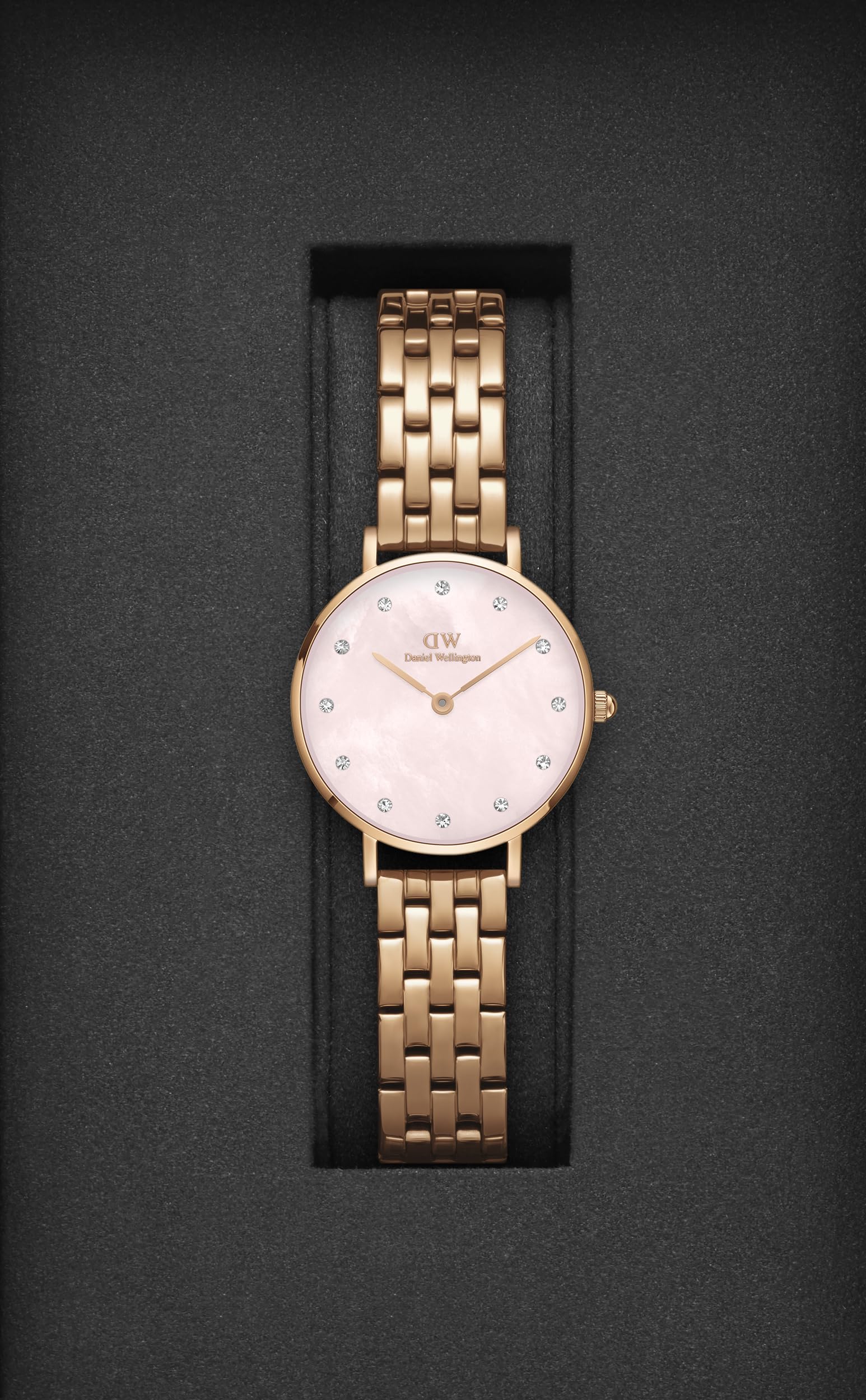 Daniel Wellington Petite Lumine 28 5-Link Pink Women Analogue Watch 