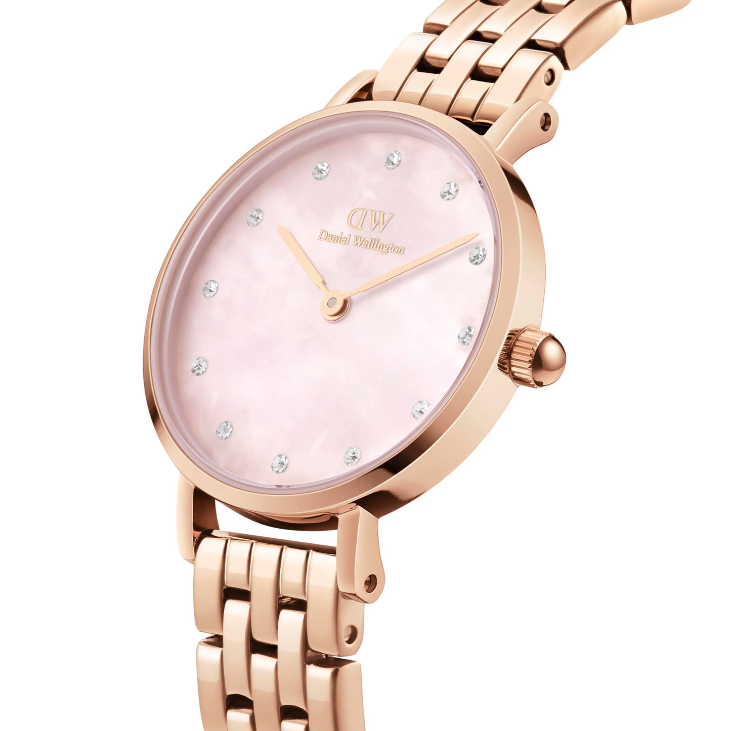 Daniel Wellington Petite Lumine 28 5-Link Pink Women Analogue Watch 