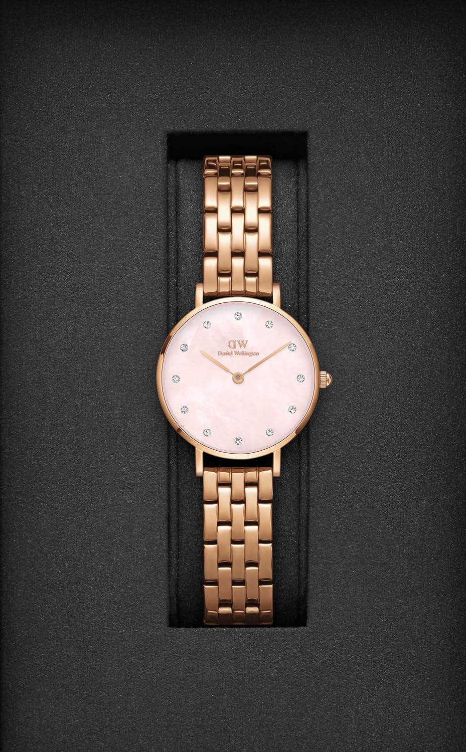 Daniel Wellington Petite Lumine 28 5-Link Pink Women Analogue Watch 