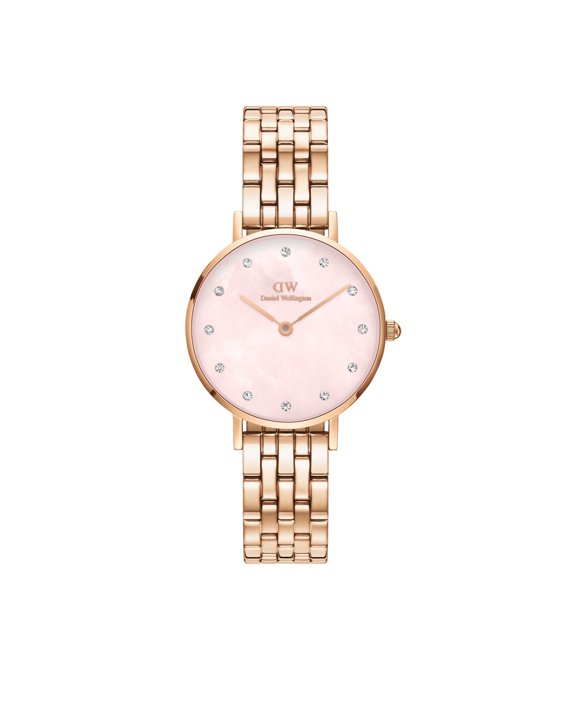 Daniel Wellington Petite Lumine 28 5-Link Pink Women Analogue Watch 