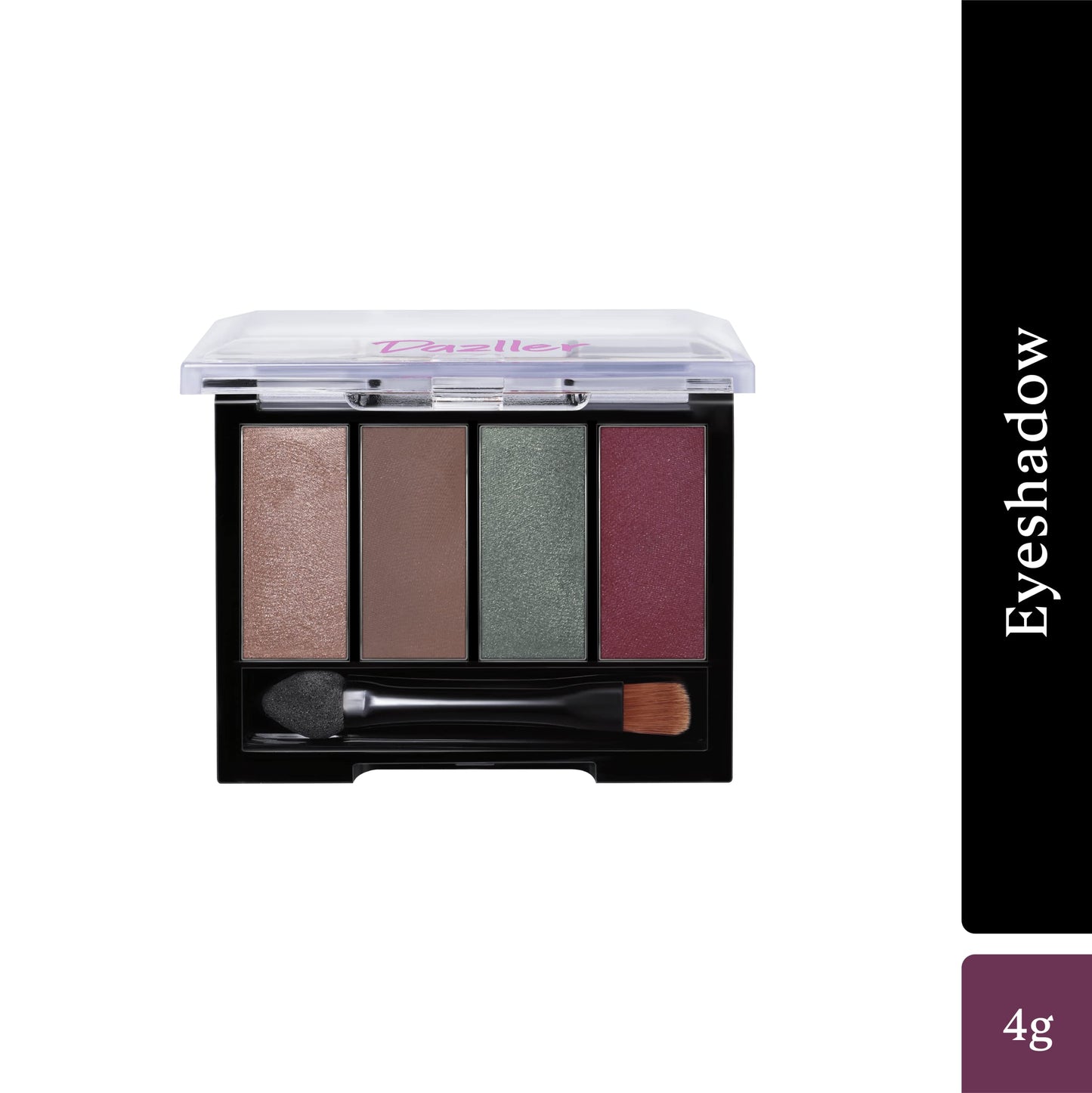 Dazller Eyeshadow 4-in1 Palette, 4g, D4-ES5-Foresto, Ultra Lightweight, Velvety, Even Blending, Rich Pigments, Vibrant Hues, No caking, Zero Patchiness, Vegan & Cruelty-free 