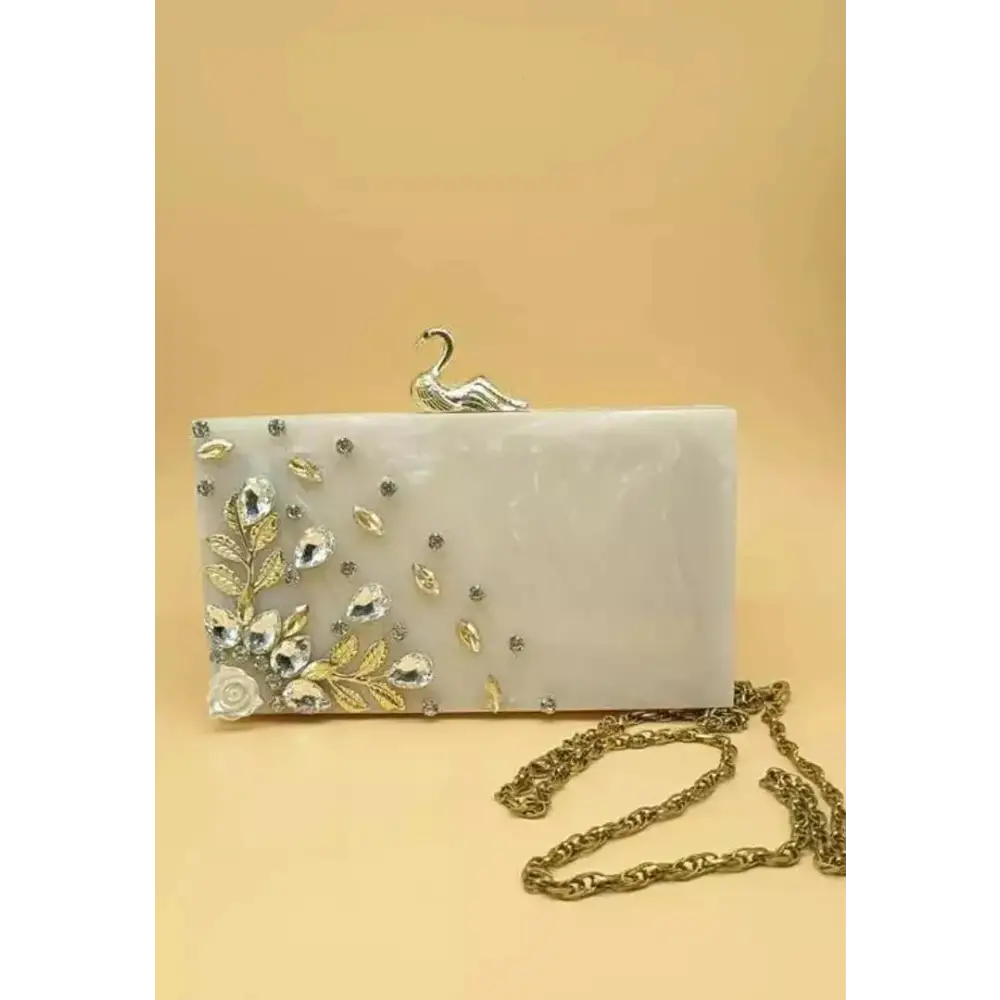 Designer Heavy Studded and Patch done on Clutch for Party Look Rexine Clutches (Free size) 