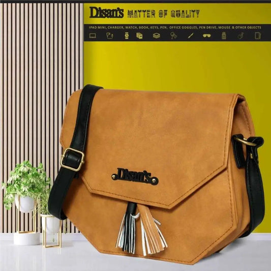Disan's Corner Sling Latest style Handbag (Tan) 