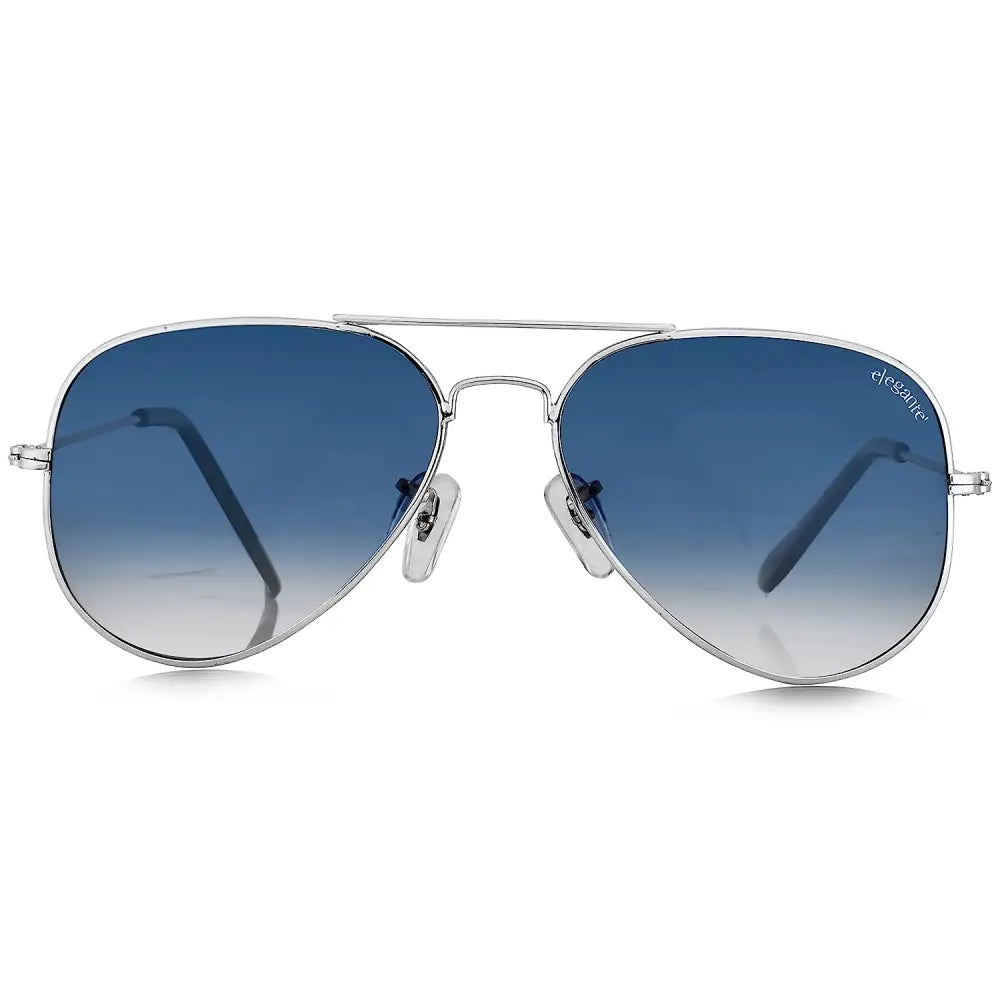 ELEGANTE Classic HD Polarized Aviator Sunglasses for Men & Women, 100% UV Protected, Lightweight Copper Frame (Blue Gradient) 