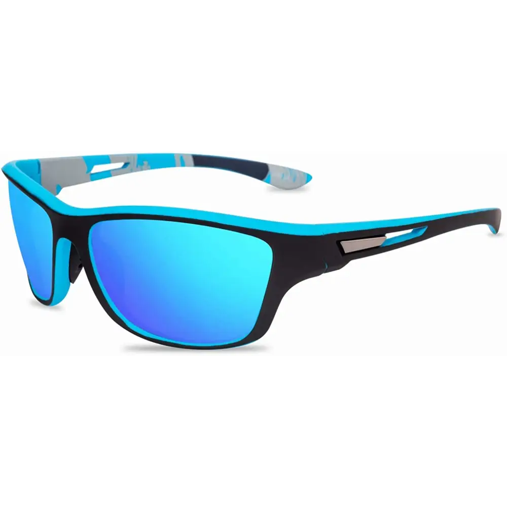ELEGANTE UV Protected Polarized Sports Sunglasses for Men Driving Cycling Fishing Cricket Sunglasses (Blue Mirrored)-Pack of 1 