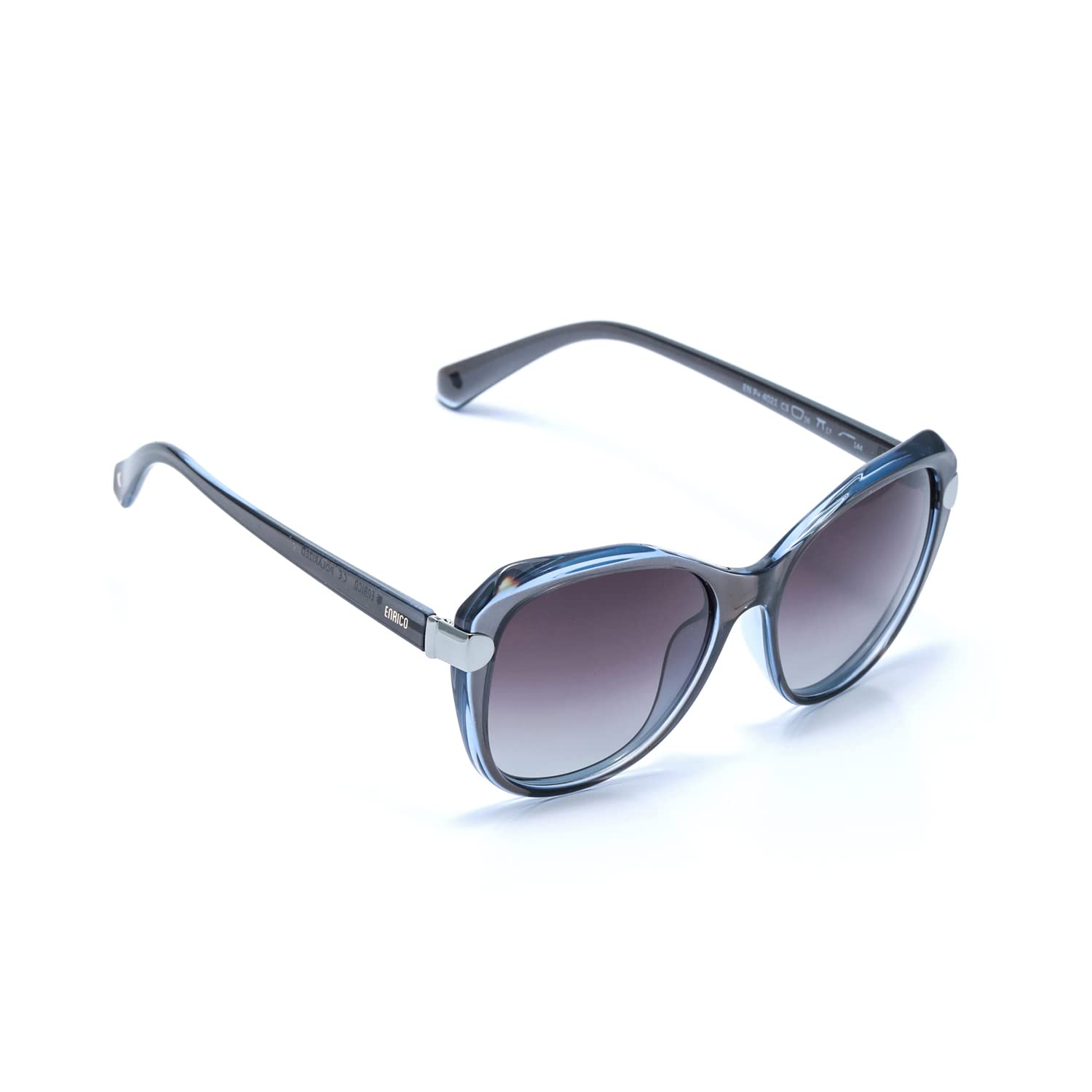 ENRICO Overjoyed Sunglass with Grey Rectangle Frames | Black - Color Polycarbonate Material |Adults-Women Sunglasses with Cover Case 
