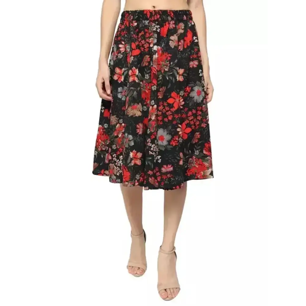 Elegant Crepe Printed Skirts For Women 