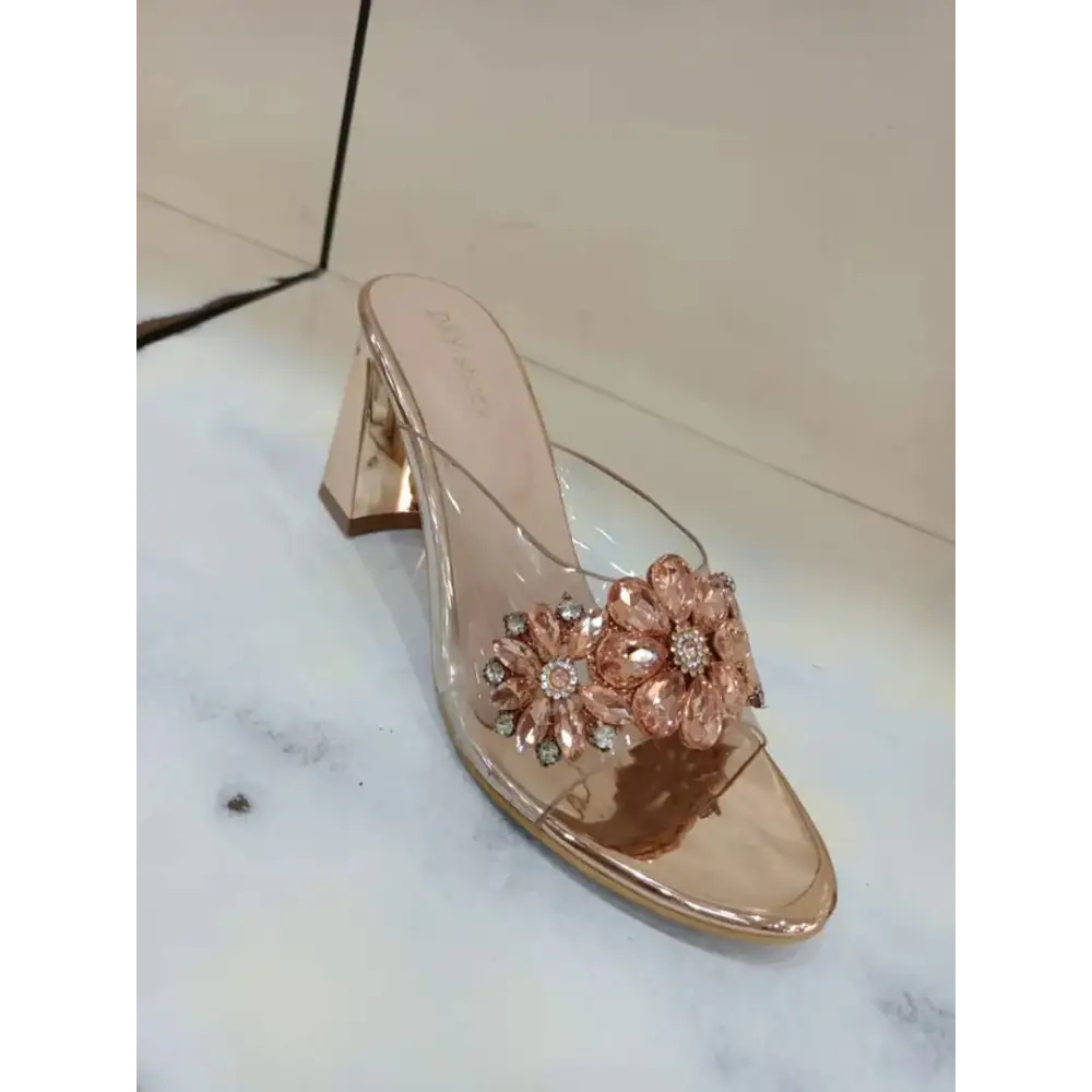 Elegant Golden Plastic Sandal For Women 