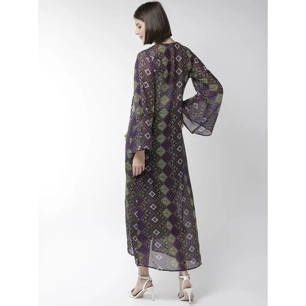 Elegant Multicoloured Polyester Printed Straight Shrugs For Women 