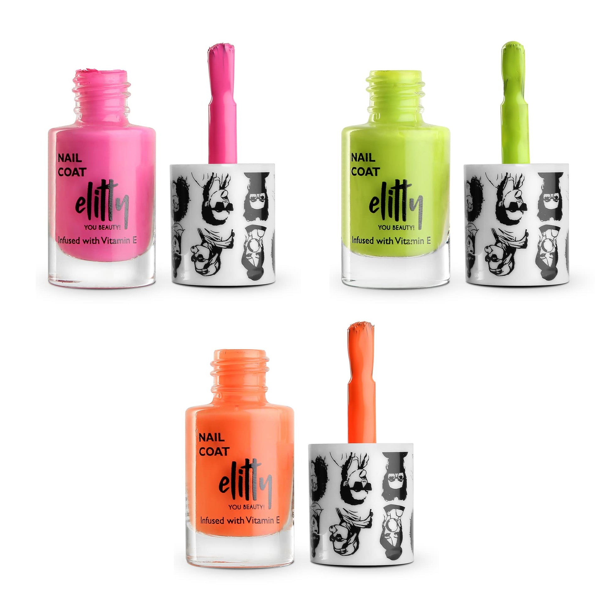 Elitty Mad Over Quick Drying, Chip Resistant, Long Lasting Matte Nail Paint Combo with 12 Toxin Free Formula, Infused with Witch Hazel & Vit E, Vegan & Cruelty Free Nail Polish for Teenagers 