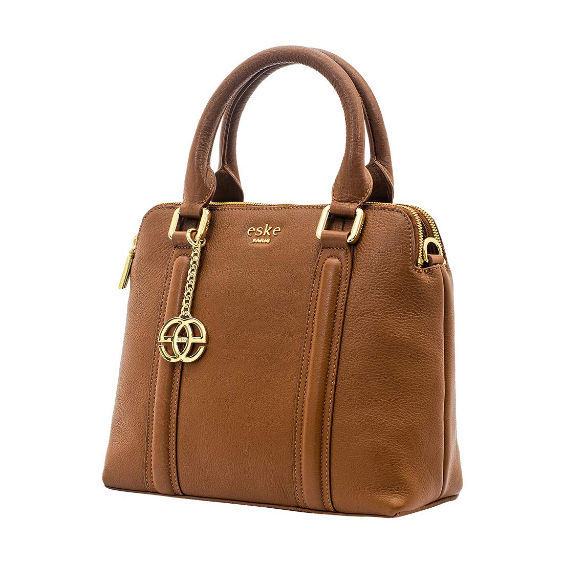 Eske Paris Women's Top Handle Bag (Cognac) (BA-484-Cognac-Cosmos) 