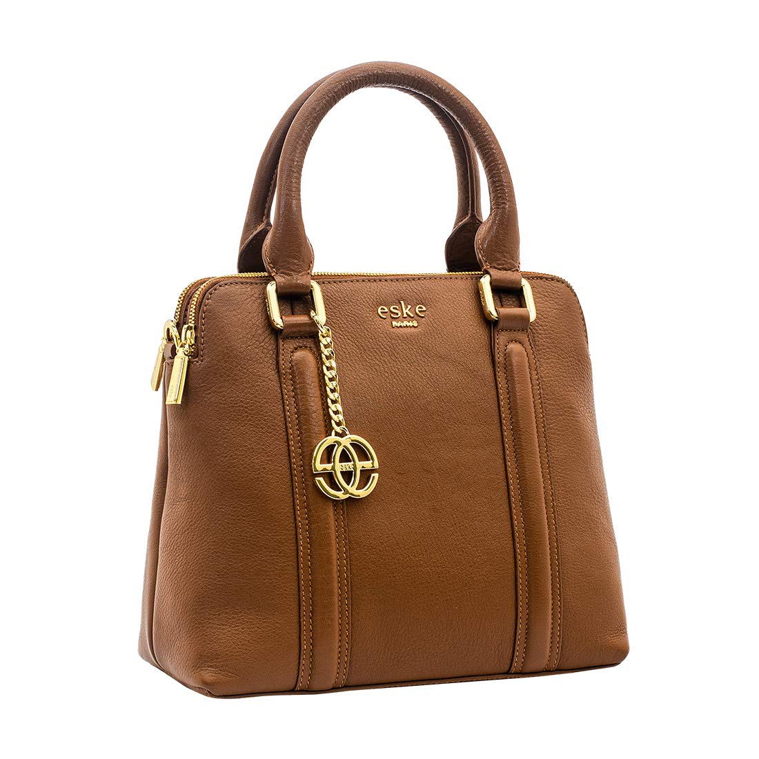 Eske Paris Women's Top Handle Bag (Cognac) (BA-484-Cognac-Cosmos) 