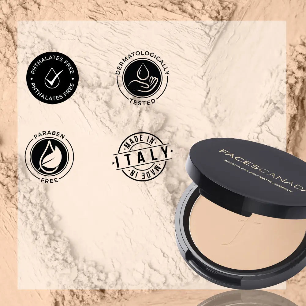 FACES CANADA Weightless Stay Matte Finish Compact Powder - Ivory, 9 g | Non Oily Matte Look | Evens Out Complexion | Hides Imperfections | Blends Effortlessly | Pressed Powder For All Skin Types 