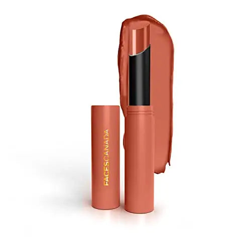 FACESCANADA Long Stay 3-in-1 Matte Lipstick - Sinful Peach 05, 2g | 8HR Longstay | Transfer Proof | Moisturizing | Chamomile & Shea Butter | Primer-Infused | Lightweight | Intense Color Payoff 