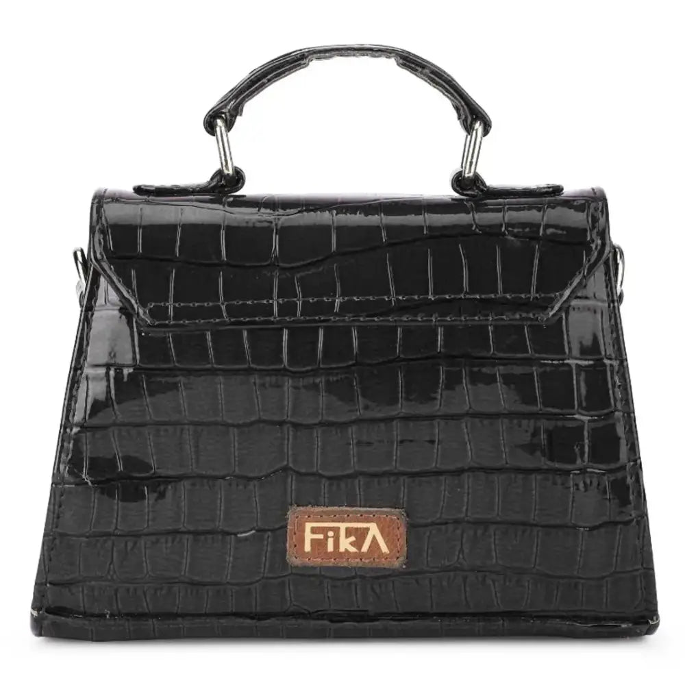 FIKA ndash; Exotic Crossbody Bags for Girls | 6.5 Inches Mobile Pocket Size Sling Bag for Girls (PU Leather)(Black) 