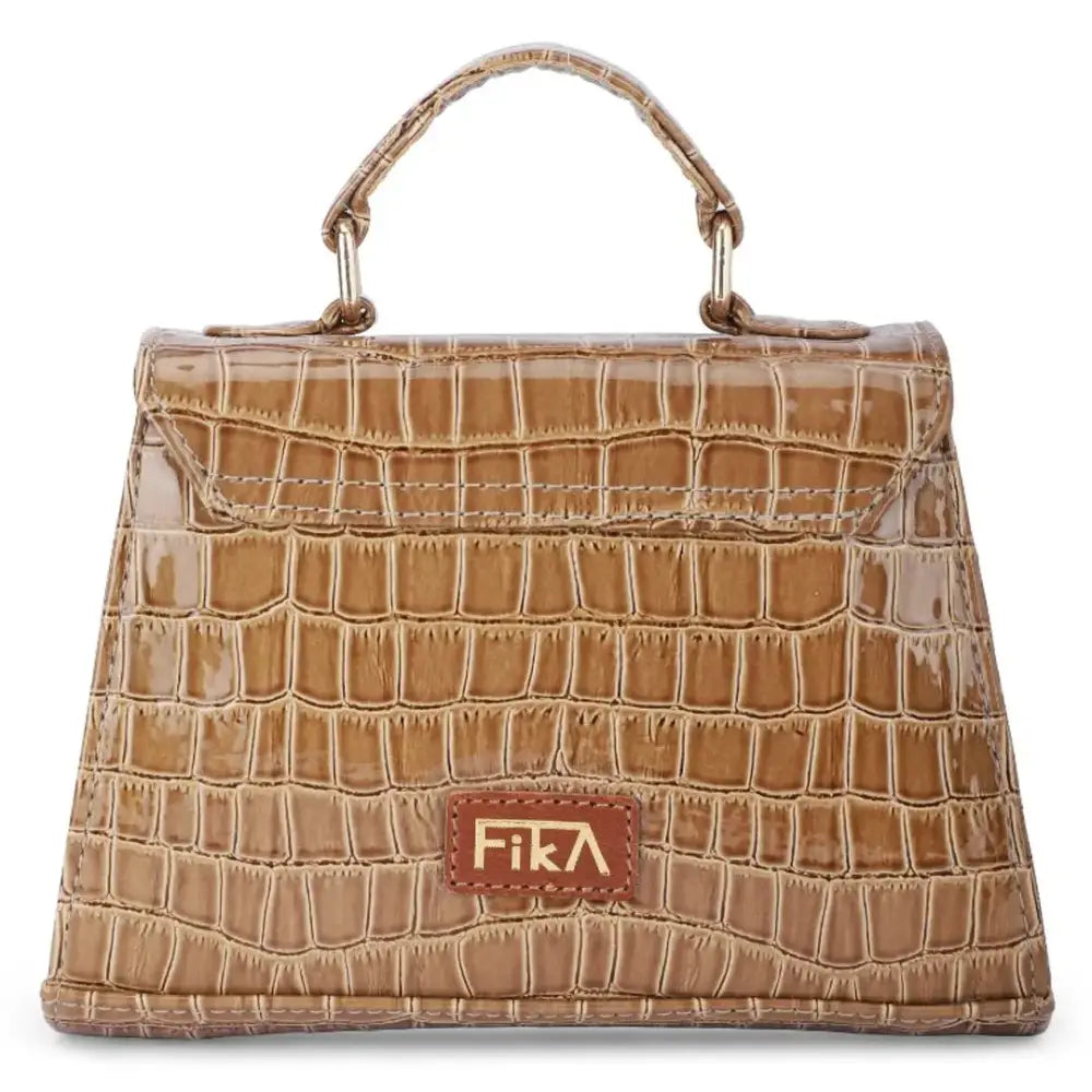 FIKA ndash; Exotic Crossbody Bags for Girls | (PU Leather) (18 x 6 x 14 Cm) (Tan) 