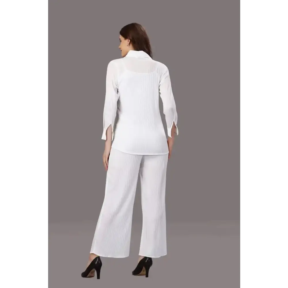 FMH Women's White Solid Co-ord Set