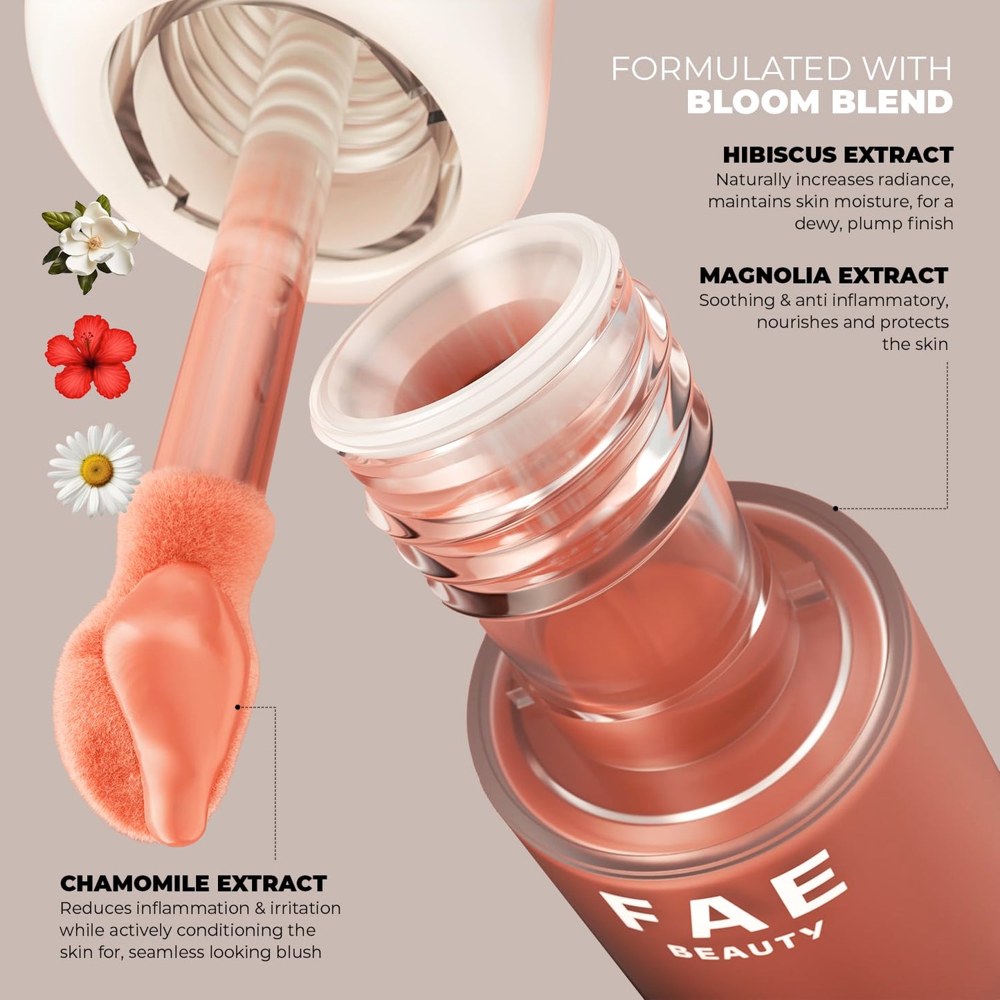 Fae Beauty Liquid Lush Blush (5.5ml) | Featherlight, Easy Blend Formula with a Seamless, Serum Like Finish | 8hr Long Wear | Rich, Buildable Pigment | Formulated with a Bloom Blend of Hibiscus, Magnolia and Chamomile Extracts - Wifey SaumyasStore