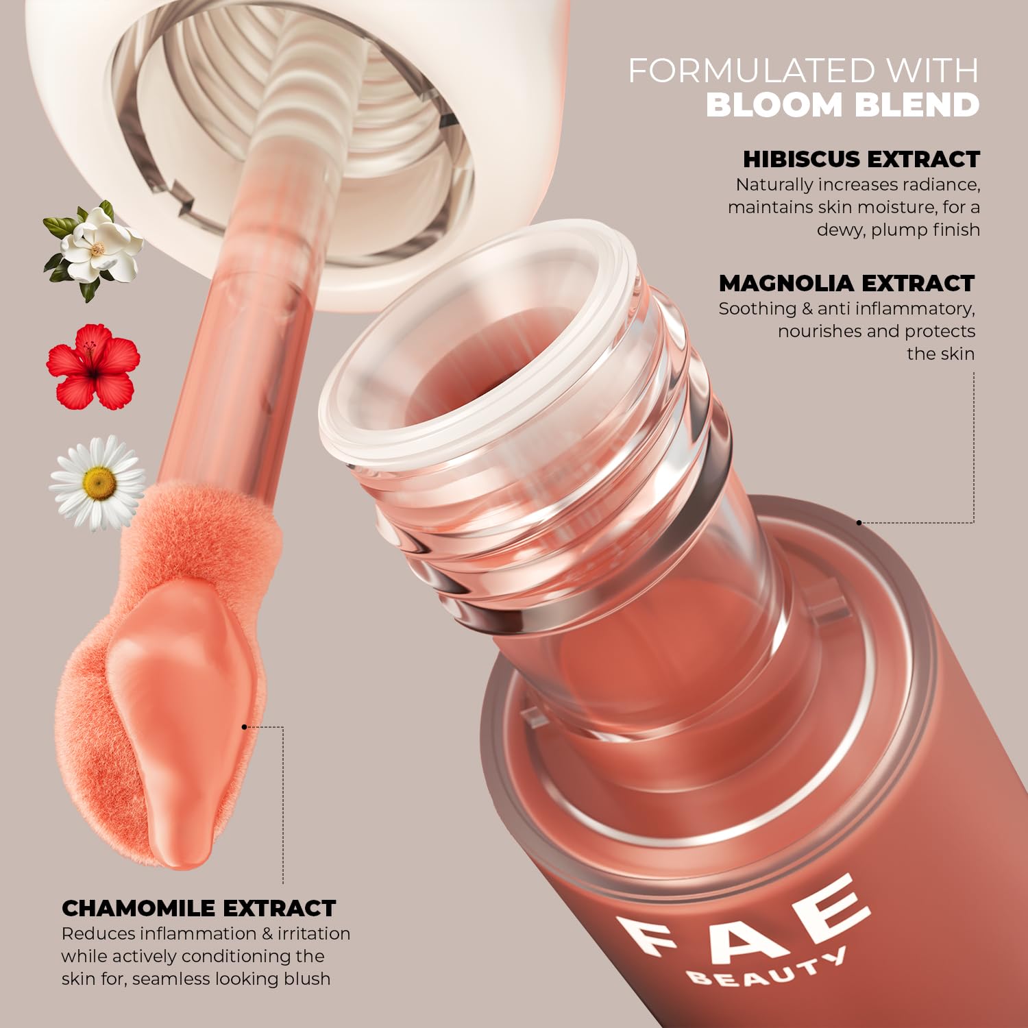 Fae Beauty Liquid Lush Blush (5.5ml) | Featherlight, Easy Blend Formula with a Seamless, Serum Like Finish | 8hr Long Wear | Rich, Buildable Pigment | Formulated with a Bloom Blend of Hibiscus, Magnolia and Chamomile Extracts - Wifey SaumyasStore