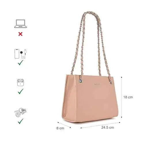 Fastrack Casual Shoulder Bag with Top Zipper Closure for Girls, Medium Size with Internal Zipper Pocket, Made with Premium Faux Leather, Versatile and Durable Design SaumyasStore